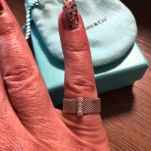 Somerset Wide Diamond Ring. Sterling silver